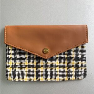 Brand New Brown and Yellow Plaid Women's Clutch